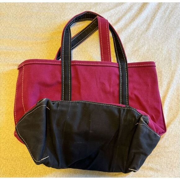 L.L. Bean Boat Tote Two Tone Purple Canvas Tote Travel Bag Made in Usa Rare - Picture 2 of 6